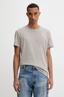 Bavlnené tričko G-Star Base-s pánske, šedá farba, s nášivkou, D16411-336-G106
