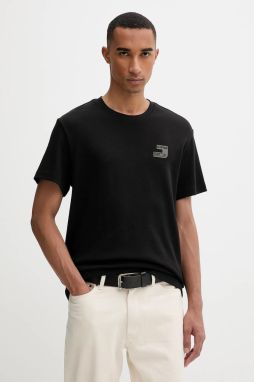 Bavlnené tričko G-Star Chest logo pánske, čierna farba, s potlačou, D26821-D976