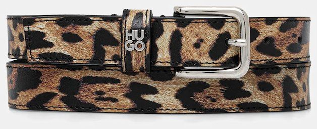 Kožený opasok HUGO Tina_HU-GO-Leo_Sz25 béžová farba, 50554104