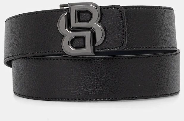 Obojstranný kožený opasok BOSS B_Icon-Gr-St_Sr35 čierna farba, 50529609