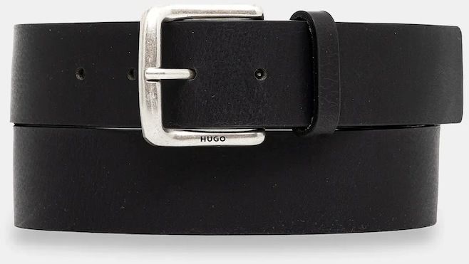 Kožený opasok HUGO Geffrey_Sz40 čierna farba, 50553774