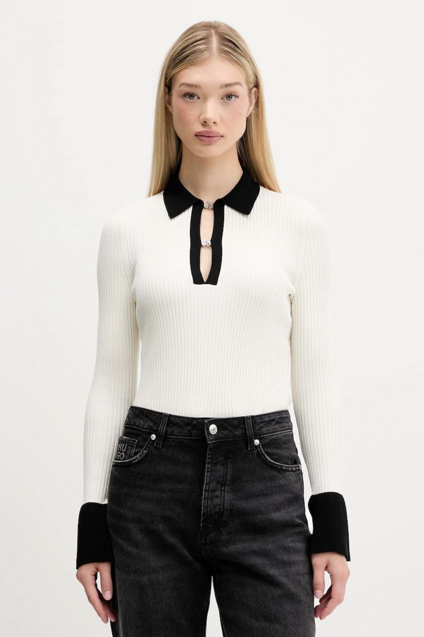 Sveter HUGO Sharro béžová farba, 50542608