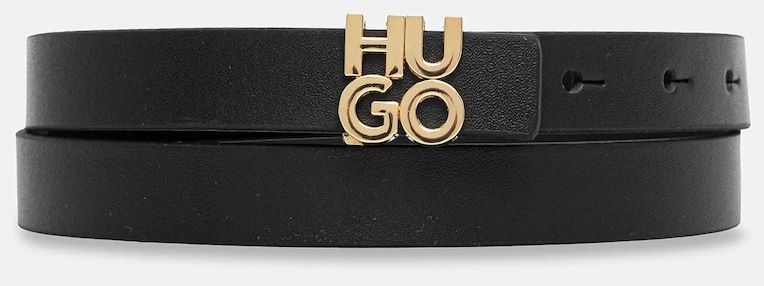 Kožený opasok HUGO HU-GO_Sta-AG_Sz20 čierna farba, 50554084