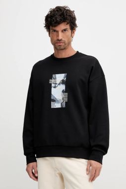 Mikina BOSS Green Stenson Zone čierna farba, s potlačou, 50548324