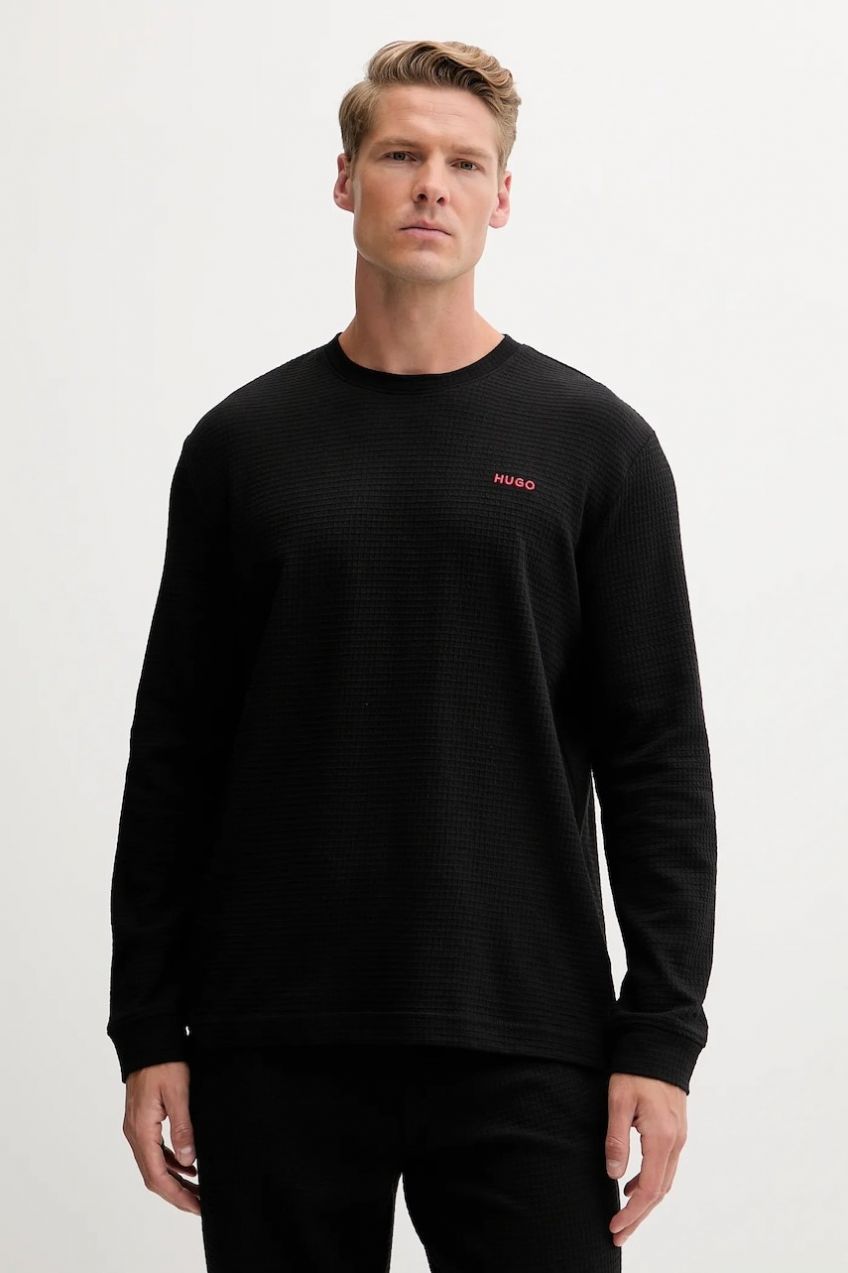 Tričko s dlhým rukávom HUGO Austin LS Shirt čierna farba, jednofarebné, 50532022