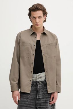 Košeľa HUGO Egrin zelená farba, regular, s klasickým golierom, 50541392