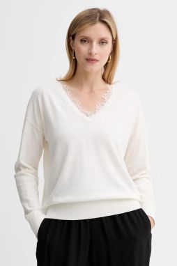 Vlnený sveter BOSS Orange C_Fettuccini béžová farba, ľahký, 50551357