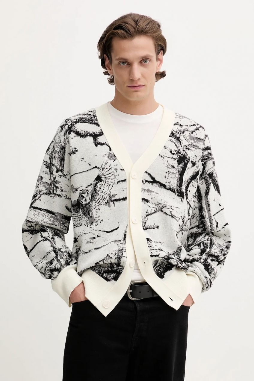 Kardigan s prímesou vlny HUGO Servot čierna farba, 50546872