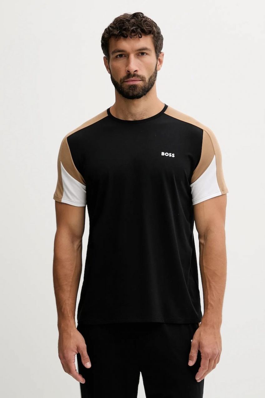 Tričko BOSS Balance T-Shirt RN pánske, čierna farba, vzorované, 50545931