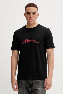 Bavlnené tričko HUGO Didug pánske, čierna farba, s potlačou, 50548557