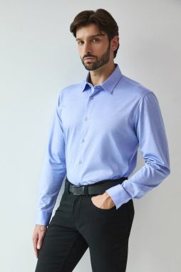 Bavlnená košeľa Medicine modrá farba, slim, s klasickým golierom