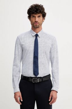 Košeľa BOSS P-ROAN-kent-C1-233 modrá farba, slim, 50545269
