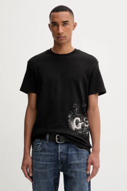 Bavlnené tričko G-Star Sprayed pánske, čierna farba, vzorované, D26819-D976