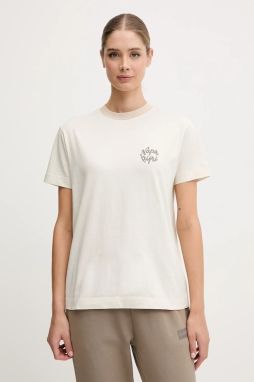 Bavlnené tričko Napapijri S-Fedaia dámske, béžová farba, NP0A88XON1J1