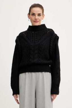 Sveter s prímesou vlny BOSS Orange C_Fasta čierna farba, 50548951