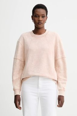 Bavlnená mikina G-Star Washed 3D sleeve a line béžová farba, jednofarebná, D27167-D969