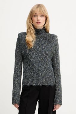 Sveter Pinko modrá farba, s rolákom, 105968 A2YB