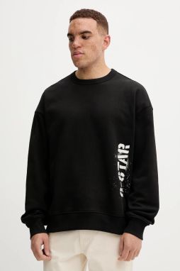 Bavlnená mikina G-Star Sprayed 89 čierna farba, s potlačou, D27096-E124