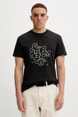 Bavlnené tričko G-Star HD print pánske, čierna farba, s potlačou, D26824-D975