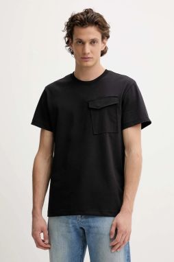 Bavlnené tričko G-Star Fabric mix pkt pánske, čierna farba, jednofarebné, D26844-C784