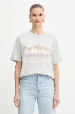 Bavlnené tričko BOSS Orange C_Evi_11 dámske, šedá farba, 50549195