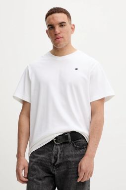 Bavlnené tričko G-Star Back photo print pánske, biela farba, s potlačou, D26839-C784