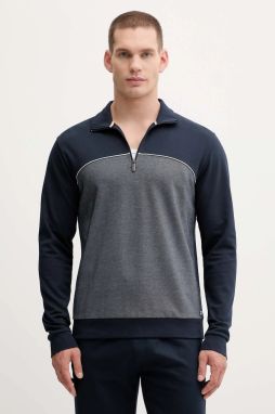 Mikina BOSS Tracksuit 1/4 Jacket tmavomodrá farba, melanžová, 50545583