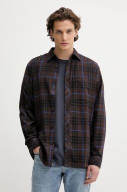 Bavlnená košeľa G-Star One Pkt Regular hnedá farba, regular, s klasickým golierom, D28117-E072