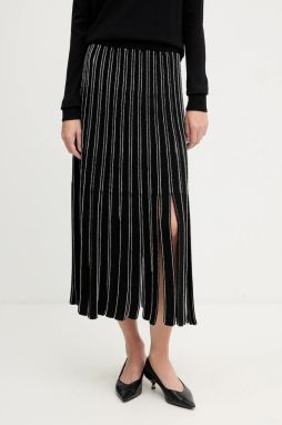 Sukňa BOSS Fatrina čierna farba, midi, áčkový strih, 50553135