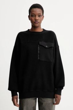 Bavlnená mikina G-Star Oversized pkt čierna farba, jednofarebná, D27733-E312