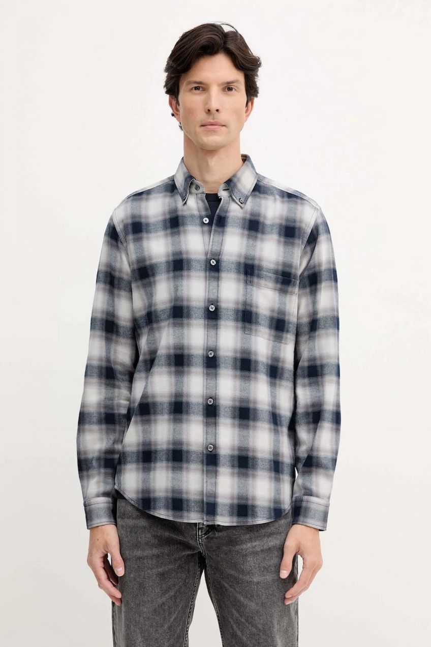 Bavlnená košeľa BOSS Orange Rickert_M šedá farba, regular, s golierom button-down, 50549430