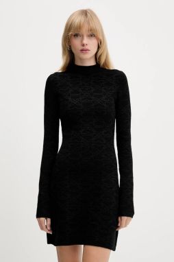 Šaty HUGO Sinepry čierna farba, mini, áčkový strih, 50548253