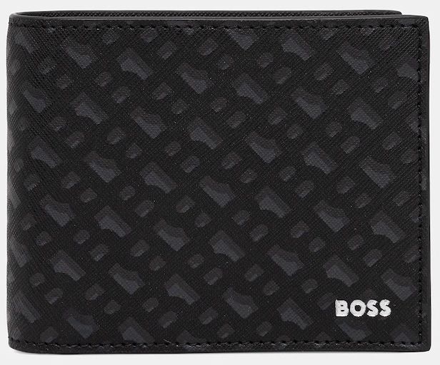 Kožená peňaženka BOSS Zair_MN_Trifold čierna farba, 50552855