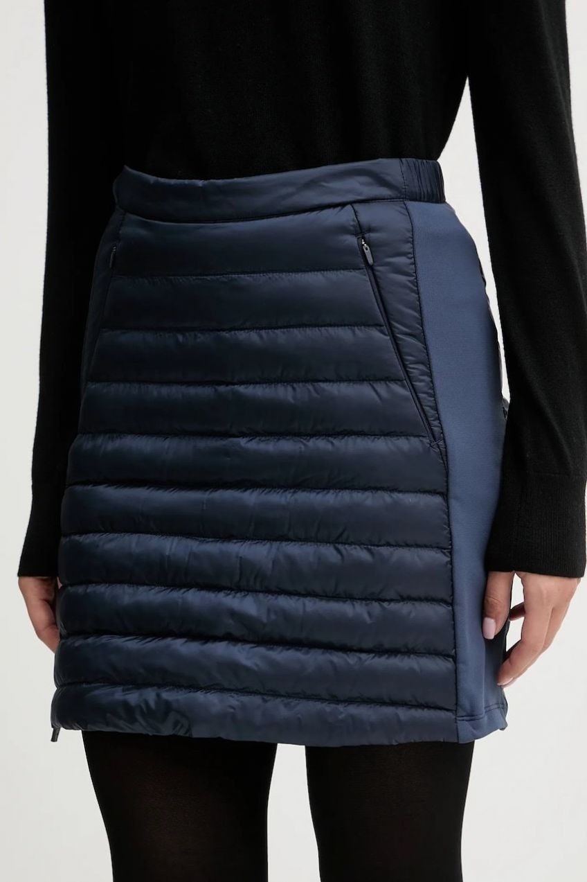 Športová sukňa Jack Wolfskin ROUTEBURN PRO tmavomodrá farba, mini, rovný strih, A65184