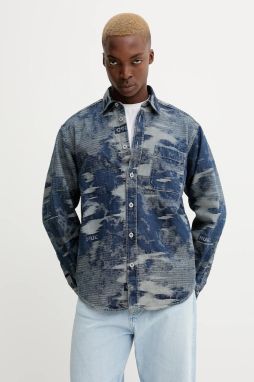 Rifľová košeľa Hugo Blue Ebalto modrá farba, regular, s klasickým golierom, 50549794