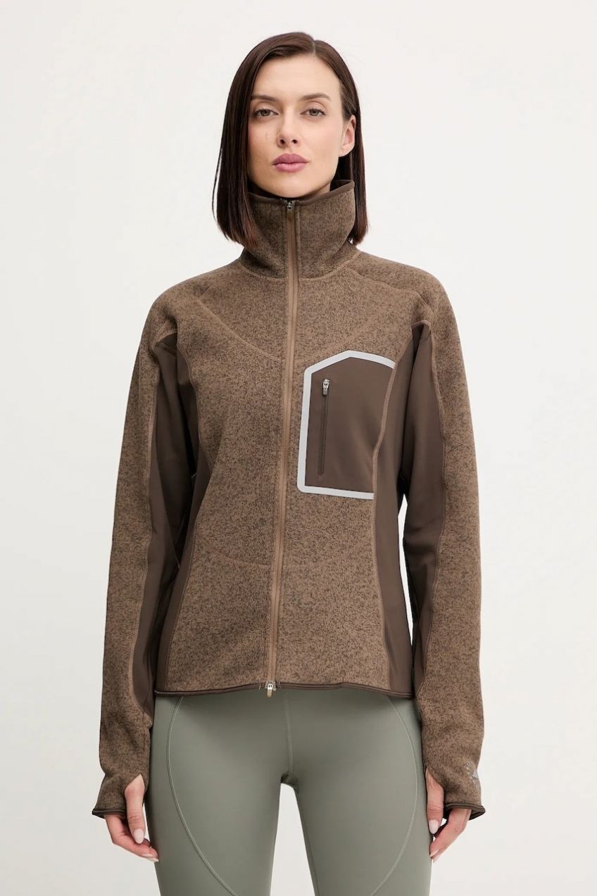 Tréningová mikina adidas by Stella McCartney Climawam Running zelená farba, vzorovaná, JM6049