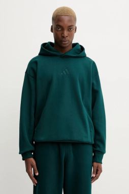Mikina adidas All Szn zelená farba, s kapucňou, jednofarebná, KB8527