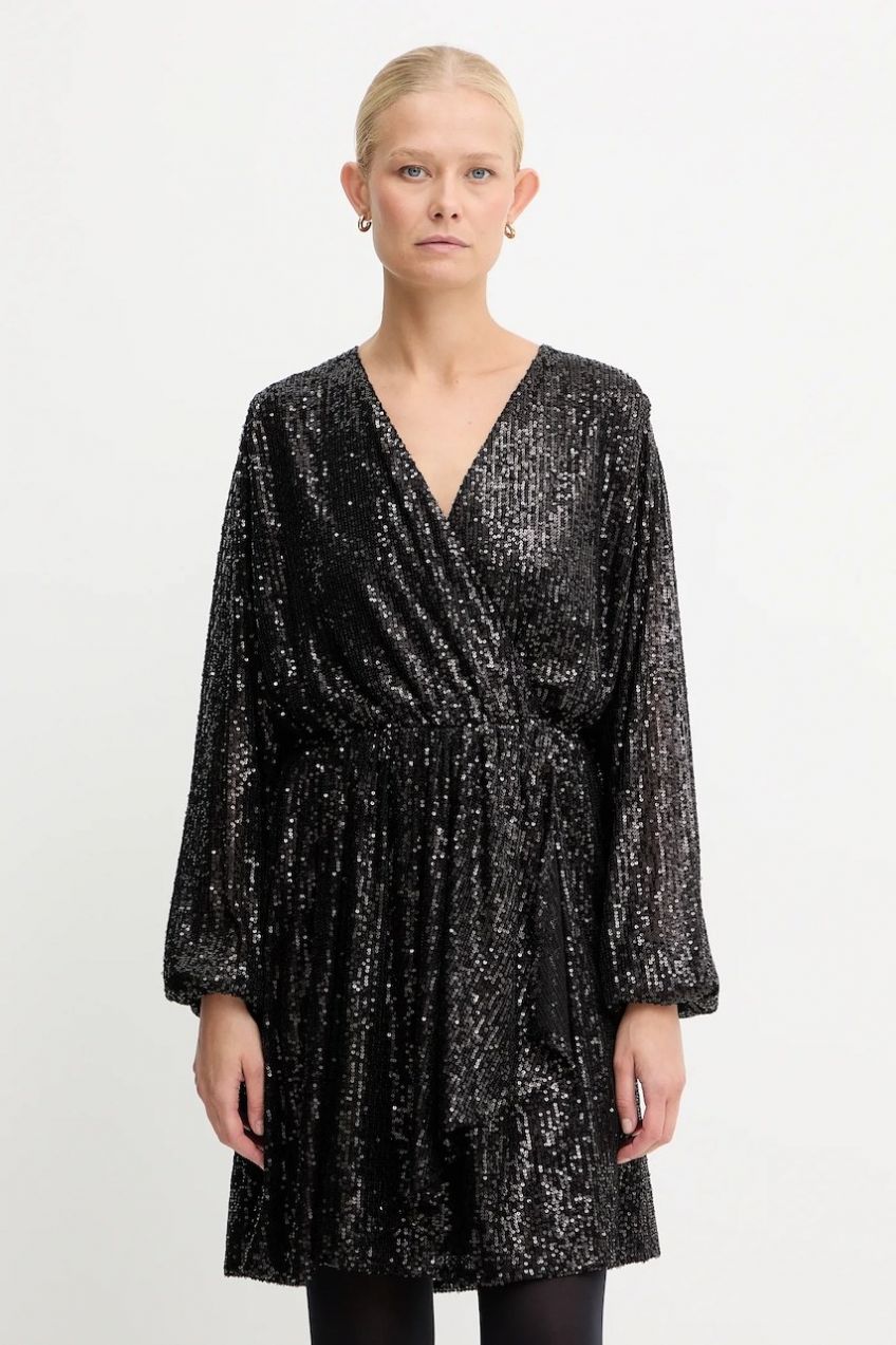 Šaty BOSS Orange C_Dilloi čierna farba, mini, áčkový strih, 50548326