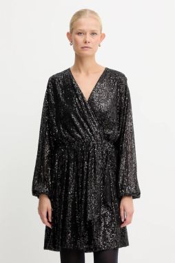 Šaty BOSS Orange C_Dilloi čierna farba, mini, áčkový strih, 50548326