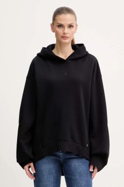 Mikina BOSS Essaga čierna farba, s kapucňou, jednofarebná, 50550339