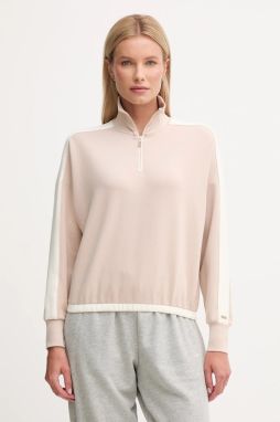 Mikina s kapucňou BOSS Twin_Sweatshirt béžová farba, jednofarebná, 50550718
