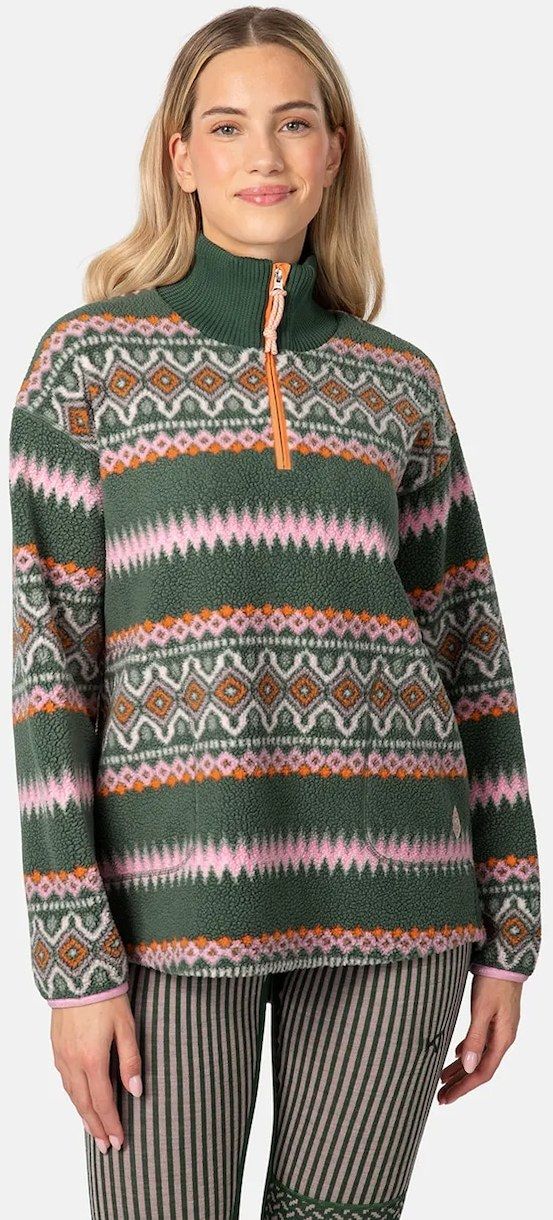 Športová mikina Kari Traa RUTHIE zelená farba, vzorovaná, 623610