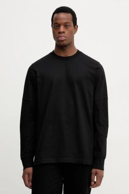 Bavlnené tričko s dlhým rukávom G-Star Constructed loose čierna farba, jednofarebná, D26831-C336