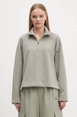 Mikina adidas Soft Lux zelená farba, s potlačou, JW7422