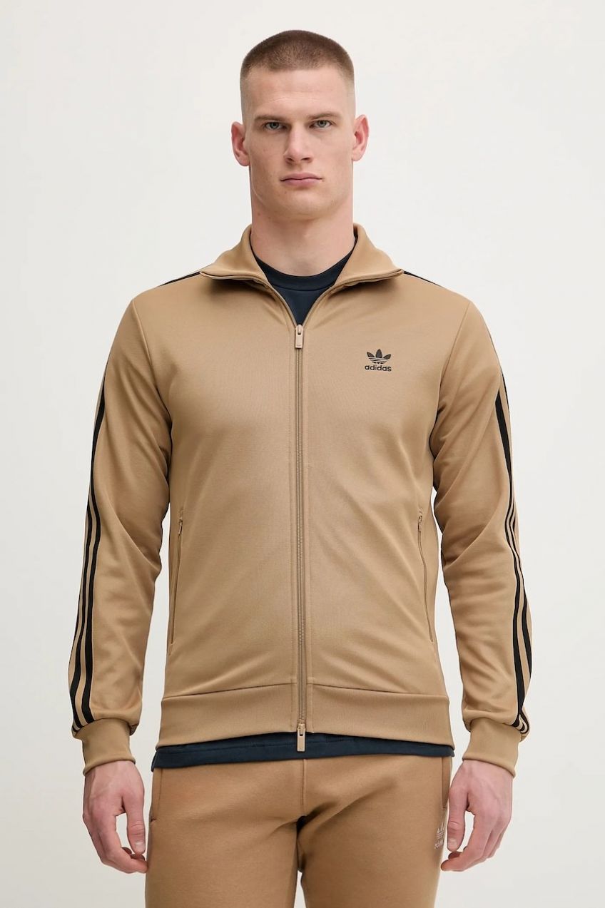 Mikina adidas Originals Classic TT zelená farba, s nášivkou, JY1278