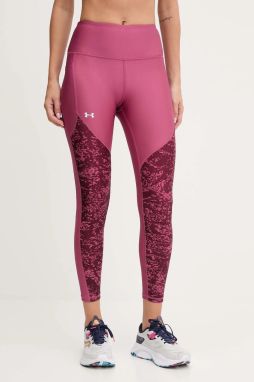 Tréningové legíny Under Armour bordová farba, vzorované, 1386407
