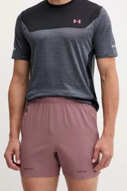 Športové krátke nohavice Under Armour Project Rock hnedá farba, 6007178