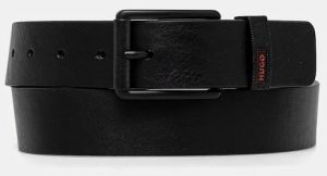 Kožený opasok HUGO Gilroy-loop_Sz35 čierna farba, 50553992