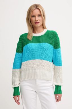 Bavlnený sveter Calvin Klein Jeans zelená farba, LV047D302G