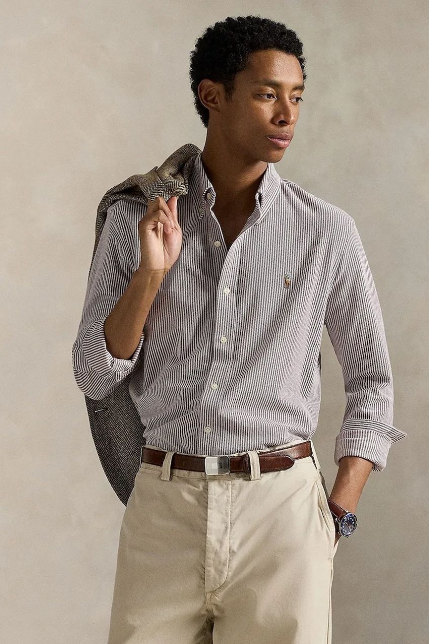 Bavlnená košeľa Polo Ralph Lauren bordová farba, regular, s klasickým golierom, 710979489